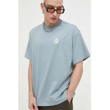 Converse tricou din bumbac culoarea turcoaz, cu imprimeu