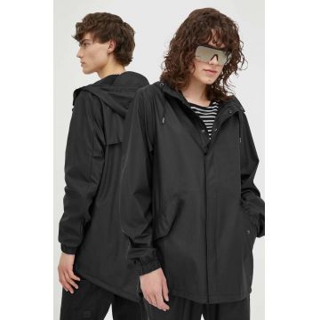 Rains geacă de ploaie 18010 Fishtail Jacket culoarea negru, de tranziție 18010.01-01Black