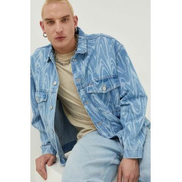 Tommy Jeans geaca jeans barbati, de tranzitie, oversize