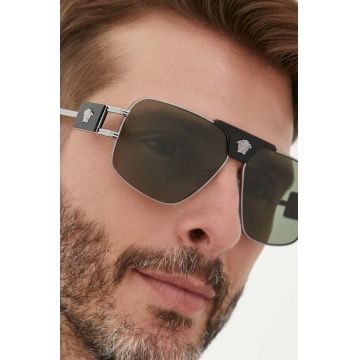 Versace ochelari de soare barbati, culoarea gri