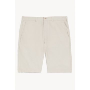Pantaloni scurti din amestec de in cu buzunare laterale