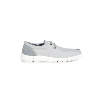 Pantofi casual de panza cu garnituri de piele intoarsa