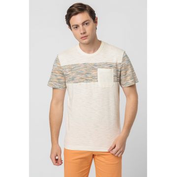 Tricou de bumbac cu buzunar pe piept