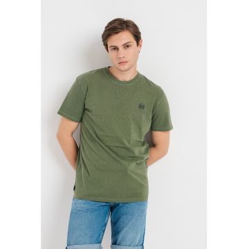 Tricou din bumbac cu decolteu la baza gatului Ovin Vintage