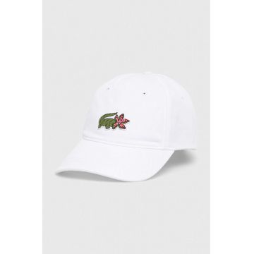 Lacoste șapcă din bumbac x Netflix culoarea alb, cu imprimeu RK7743-VIQ