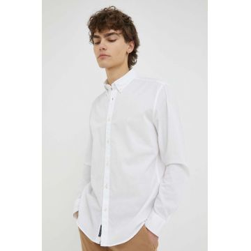Marc O'Polo camasa din bumbac barbati, culoarea alb, cu guler button-down, regular