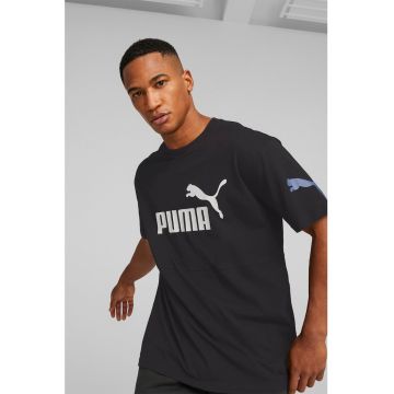 Tricou cu decolteu la baza gatului si imprimeu logo Power