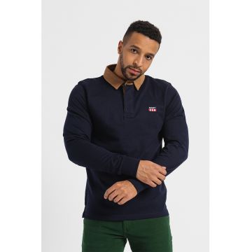 Bluza polo cu guler in reiat