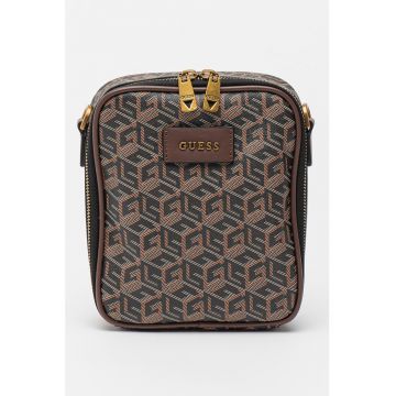 Geanta crossbody cu fermoar si monograma Ederlo