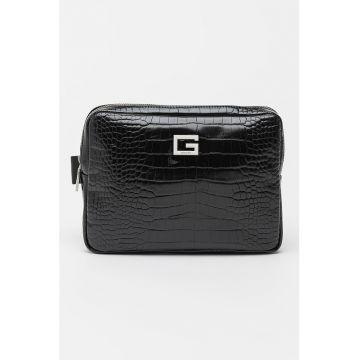 Geanta crossbody de piele ecologica cu model piele de reptila Calabria