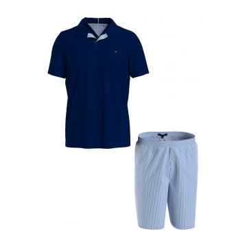 Pijama de bumbac organic cu pantaloni scurti