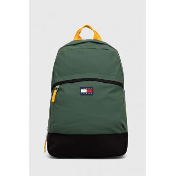 Tommy Jeans rucsac barbati, culoarea verde, mare, neted