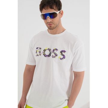 Tricou de bumbac cu imprimeu logo Lotus