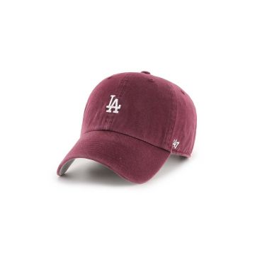 47brand șapcă de baseball din bumbac MLB Los Angeles Dodgers culoarea bordo, cu imprimeu