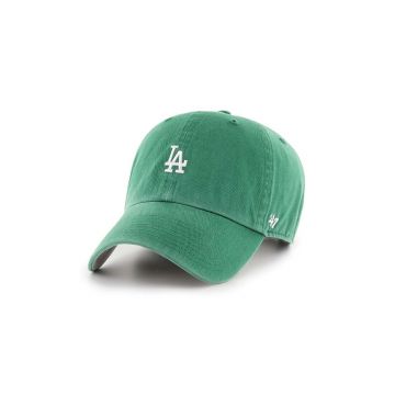 47brand șapcă de baseball din bumbac MLB Los Angeles Dodgers culoarea verde, cu imprimeu B-BSRNR12GWS-KYA