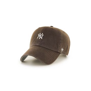 47brand șapcă de baseball din bumbac MLB New York Yankees culoarea maro, cu imprimeu