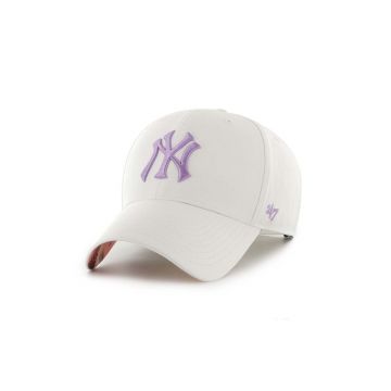 47brand șapcă din amestec de lână MLB New York Yankees culoarea alb, cu imprimeu