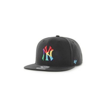 47brand șapcă din amestec de lână MLB New York Yankees culoarea negru, cu imprimeu