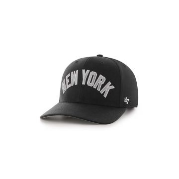 47brand șapcă din amestec de lână MLB New York Yankees culoarea negru, cu imprimeu