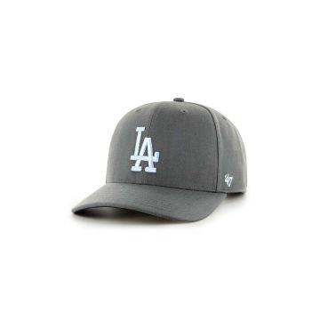 47brand șapcă din amestec de lână MLB Los Angeles Dodgers culoarea gri, cu imprimeu