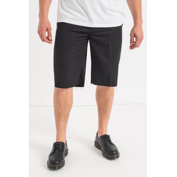 ALL SAINTS - Pantaloni scurti din amestec de lana cu terminatii nefinisate - Negru