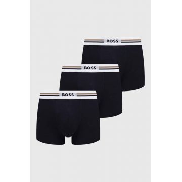 BOSS boxeri 3-pack barbati, culoarea albastru marin, 50492200