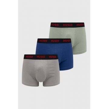 HUGO boxeri 3-pack bărbați, culoarea gri 50469766