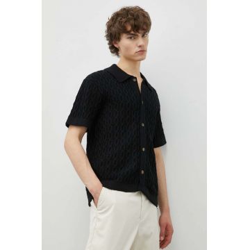 Les Deux cardigan din bumbac culoarea negru