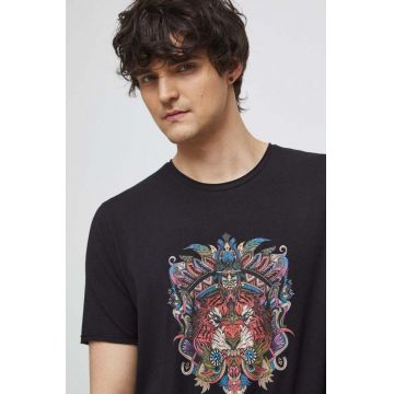 Medicine tricou barbati, culoarea negru, cu imprimeu