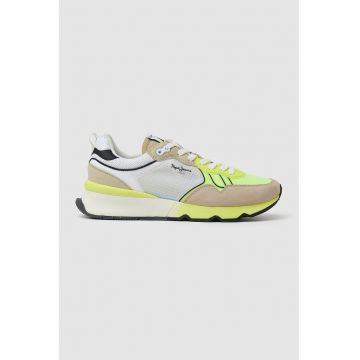 Pantofi sport cu aspect contrastant si garnituri de piele intoarsa