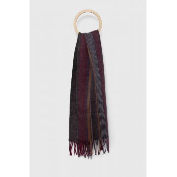 PS Paul Smith esarfa de lana culoarea bordo, modelator