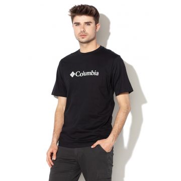Tricou cu decolteu la baza gatului si imprimeu logo CSC Basic