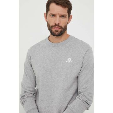 adidas hanorac de bumbac barbati, culoarea gri, melanj