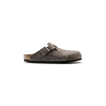 Birkenstock papuci de casa Boston culoarea gri, 160581