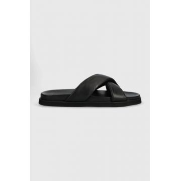 Gant slapi de piele Nicebro barbati, culoarea negru, 26601894.G00