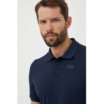 Helly Hansen tricou polo barbati, culoarea albastru marin, cu imprimeu