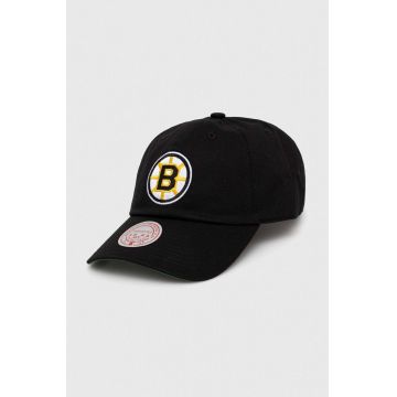 Mitchell&Ness șapcă de baseball din bumbac Boston Briuns culoarea negru, cu imprimeu