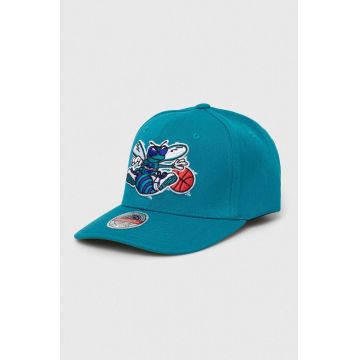 Mitchell&Ness șapcă din amestec de lână Charlotte Hornets culoarea turcoaz, cu imprimeu