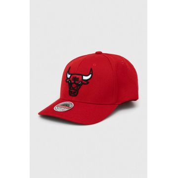 Mitchell&Ness șapcă din amestec de lână Chicago Bulls culoarea rosu, cu imprimeu