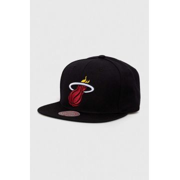 Mitchell&Ness șapcă din amestec de lână Miami Heat culoarea negru, cu imprimeu