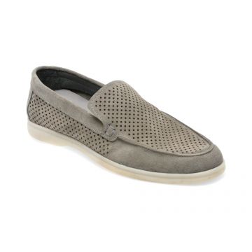 Pantofi GRYXX gri, M6864, din piele intoarsa