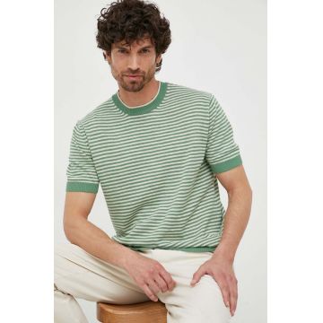 Sisley pulover din amestec de in culoarea verde