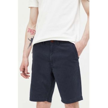 Superdry pantaloni scurti barbati, culoarea albastru marin