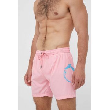 Trussardi pantaloni scurti de baie culoarea roz