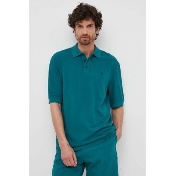 United Colors of Benetton polo de bumbac culoarea verde, neted