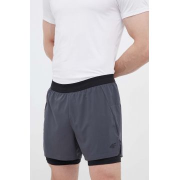 4F pantaloni scurți de alergare culoarea gri