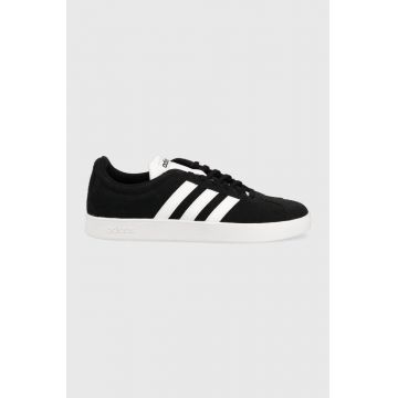 adidas sneakers din piele intoarsă COURT culoarea negru