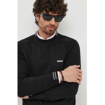 Boss Green pulover de bumbac BOSS GREEN culoarea negru