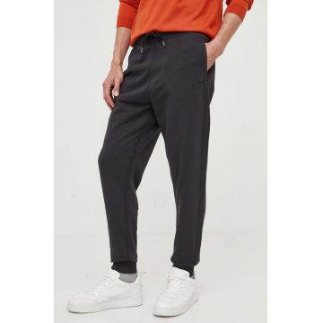 BOSS pantaloni de trening din bumbac CASUAL culoarea gri, uni 50472661