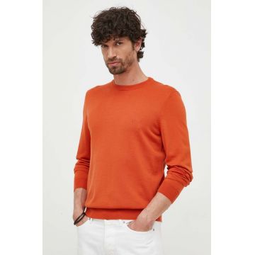BOSS pulover de lana barbati, culoarea negru